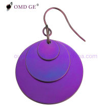 Fashion Purple Jewelry Stainless Steel Clip Earring